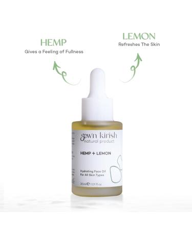 Gew n Kirish Hemp + Lemon Hydrating Face Oil Lightweight Facial Oil with Hemp Seed Lemon Peel & Lavender Moisturizing & Balancing Glow Oil for All Skin Types Vegan & Cruelty-Free 30ml - Buy Online on GoSupps.com