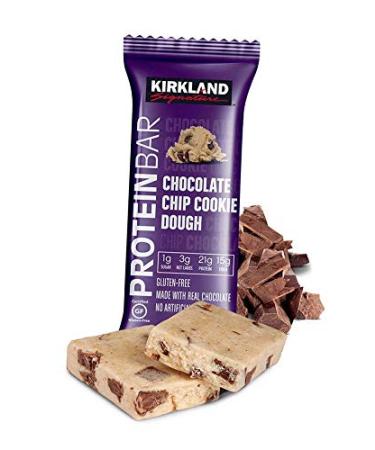 Bulk Pack Protein Bars (Kirkland Signature Chocolate Chip Cookie Dough 20-Pack) Chocolate Chip Cookie Dough 20 Count (Pack of 1)