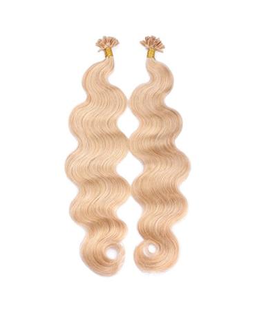 Shop Premium Keratin Bonding Wavy Hair Extensions #18 Natural Blonde - 50cm 100 Strands 100% Remy Quality - Buy Online on GoSupps.com