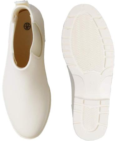 Babaka Women's Waterproof Ankle Rain Boots - Anti-Slip Chelsea Booties in White - Size 5.5 - Buy Online on GoSupps.com