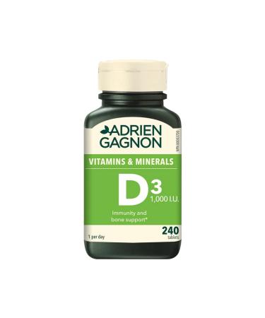 Adrien Gagnon - Vitamin D for Bones and Teeth Support 1000 I.U 240 (200+40 Bonus) Tablets
