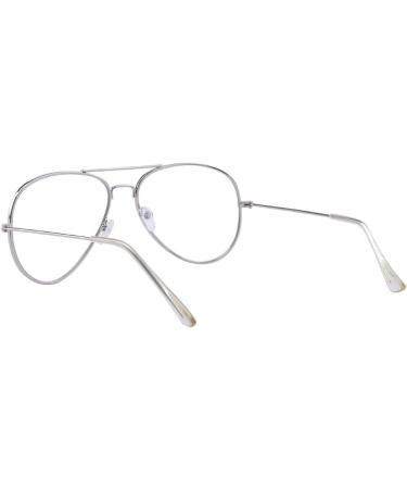 Buy ALWAYSUV Classic Vintage Metal Frame Glasses - Decorative Silver Eyewear | International Shipping Available - Buy Online on GoSupps.com