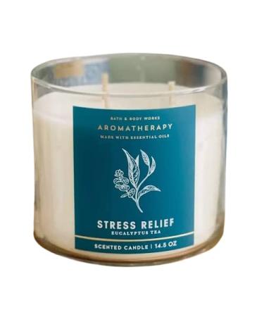 Bath & Body Works Aromatherapy Stress Relief Eucalyptus Tea 3 Wick Scented Candle 411g / 14.5oz