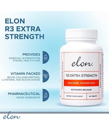 Elon R3 Hair Growth Supplement for Women - Biotin & Collagen Hair Vitamins for Healthy, Thick Hair - Extra Strength Growth Pills (60 Tablets) - Buy Online on GoSupps.com