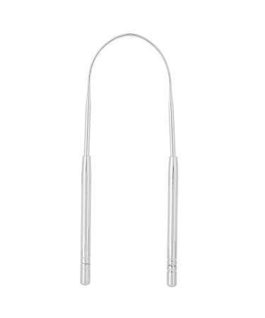 Donfafecuer 304 Stainless Steel Tongue Scraper Tung Scraper Portable Tongue Scrubber Oral Care Hygiene Care Tools(Silver)