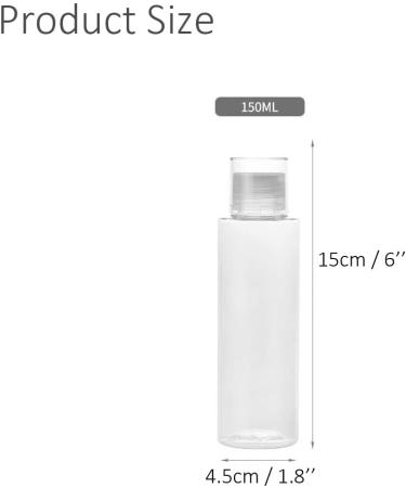 Vasana 3PCs Transparent Double Cap Plastic Bottles - 5oz Travel Cosmetic Vials with Flip Cap - Buy Online on GoSupps.com