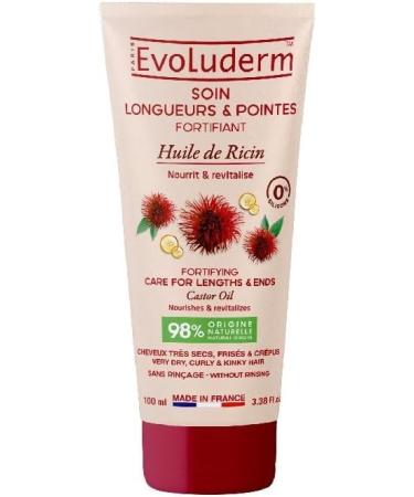 Evoluderm EVOLUDERM - Fortifying Lengths & Ends Treatment with Castor Oil - 100ml - 98% Naturally Derived Ingredients