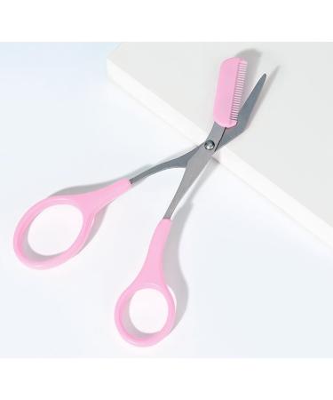 Professional Eyebrow Scissors & Trimmer for Precision Shaping | Non-Slip Grip Beauty Tool for Men & Women - Pink - Buy Online on GoSupps.com