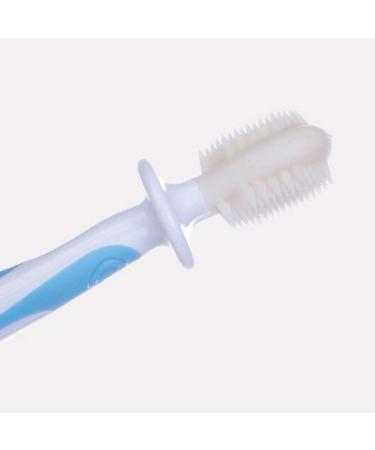 NUOBESTY Baby Teether Toothbrush Kit - Soft Bristle 360 Oral Care Training Toy for Infants (Blue) | Best Chew Toys for Teething Babies - Buy Online on GoSupps.com