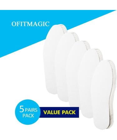 5 Pairs Pure Cotton Terry Cloth Shoe Insoles for Odor Control and Sweat Absorption - Ideal for Barefoot Wear - Buy Online on GoSupps.com