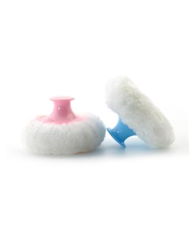 Angoily Lot De 4 Houppettes Poudre Pour B b Avec Manche Court ponge Douce 2 Bleues 2 Coloris Roses Application S che Adapt e -n Et Adulte En Usage Quotidien