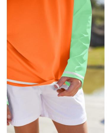 BesserBay Boys UV Shirt 1/4 Zip Rash Guard UPF 50+ Long Sleeve Kids Orange & Green Sizes 110-150 | International Shipping Available - Buy Online on GoSupps.com