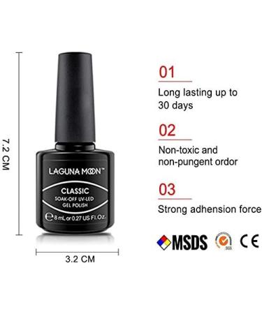 Lagunamoon 6 Colors Gel Nail Polish Set - Red, White, Black, Gold Glitter - Soak Off, Salon-Grade Formula - Manicure Xmas Gift, Nail Art Kit - 8ML - Buy Online on GoSupps.com