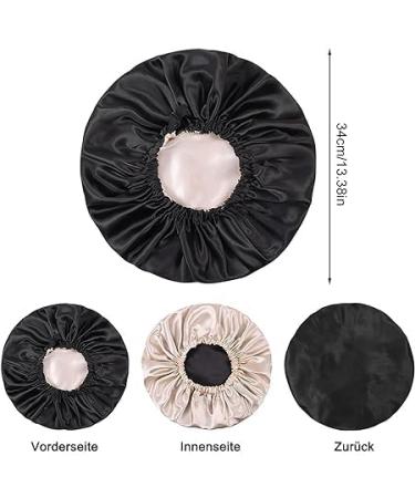 Folai Satin Bonnet Sleep Hat - Adjustable Night Cap for Women & Girls | Soft Silk Sleeping Hood in Black - Perfect for Hair Protection & Comfort - Buy Online on GoSupps.com