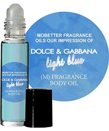 MoBetter Fragrance Oils' Our Impression of Light Blue for Men Body Oil 1/3 oz roll on Glass Bottle