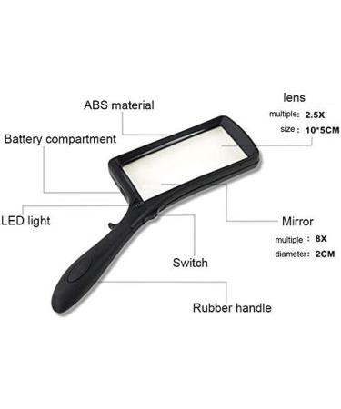 Magnifying Glasses Educational Hobby Magnifiers Handheld Rectangular Magnifying Glass with Led Light Reading Aids Magnifiers Comfortable Anniversary - Buy Online on GoSupps.com