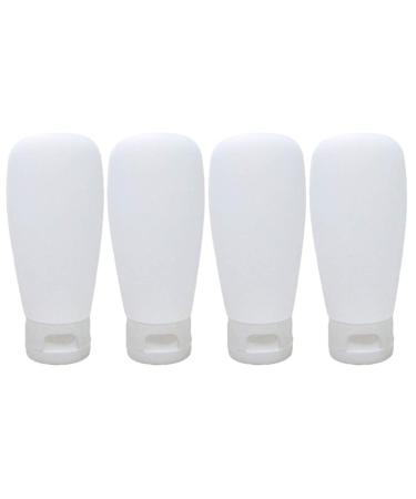 Lurrose 4PCs 60ml travel bottles Spout -safe silicone container Confirmable travel tube Refillable cosmetic container for shampoo conditioner lotion facial body wash 60 ml