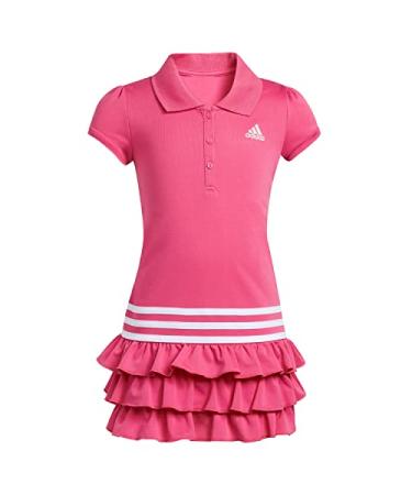 adidas Girls' Short Sleeve Polo Dress 9 Months Pink