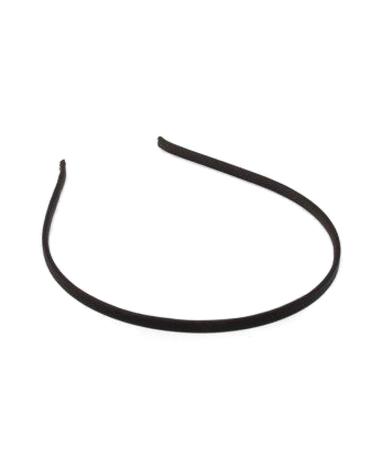 Headband narrow with satin feel metal black
