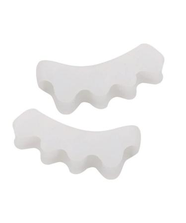 Zittop Toe Separators 4 Pieces - Bunion Corrector Five Toes Overlapping -Toe Spacers Pain Relief -Toe Stretcher for Hammer Toe  Foot Pain and Yoga Men and Women (White)