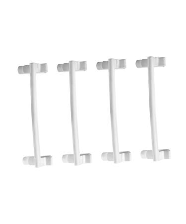 STOBAZA 4pcs Door Hook Over Door Towel Rack Door Behind Towel Stands Towel Hanging Rack Arc Towel Ring White 24X7X6CM
