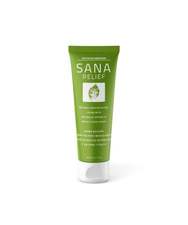 SANA RELIEF - All Natural & Fast Acting Topical Pain Relief Cream for Back Neck Knees Hips Shoulders Elbows Joints and Muscles 4oz