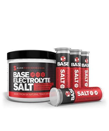 BASE Performance electrolyte salt 226 Servings tub with 3 refillable race vials.