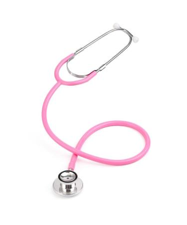 Lightweight Pro Single Head Stethoscope - Ideal for EMT Doctor Nurse Vet and Medical Students (Pink)