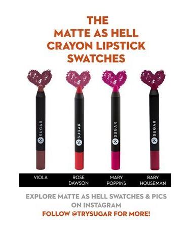 SUGAR Cosmetics Matte As Hell Crayon Lipstick Gift Box - Highly Pigmented Long-Lasting Matte Finish for Bold Looks - Buy Online on GoSupps.com