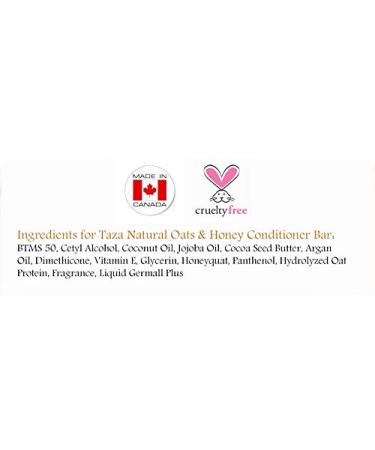 Taza Premium Natural Oats & Honey Conditioner Bar - Nourishing Hair Care with Jojoba Argan & Coconut Oils | 80g - International Shipping Available - Buy Online on GoSupps.com