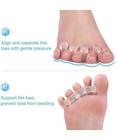 Doact Gel Toe Separator Stretcher Bunion Corrector - Relieve Pain of Hallux Valgus and Hammer Toe - Silicone Toe Straightener Spacer for Men and Women (2 Pair) - Buy Online on GoSupps.com