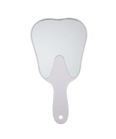 Tooth Shaped Handheld Mirror Cute Makeup Mirror Hand Held Dental Mirrors with Handle High Definition Makeup Mirror Hand Mirror for Women Men Girls Kids White