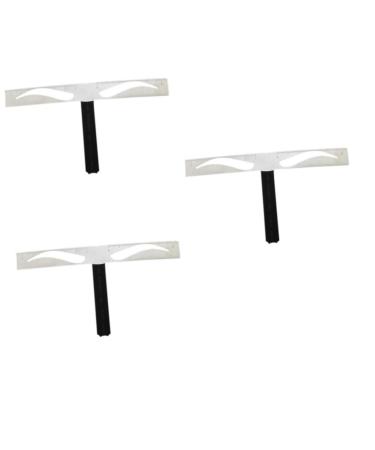 Hemoton 3 Pcs Eyebrow Drawing Tool Eyebrow Shaping Stencil Eyebrow Ruler Stainless Steel Triangular Ruler
