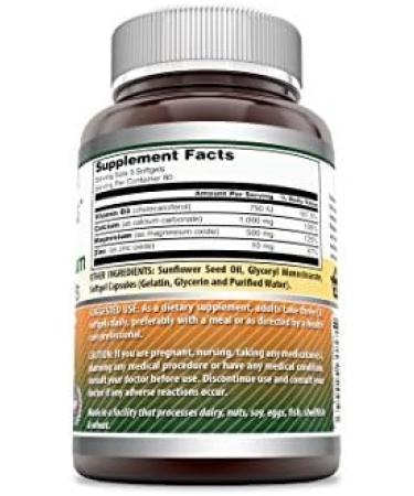 Amazing Formulas Calcium Magnesium Zinc D3 240 Softgels Supplement | Non-GMO | Gluten Free (Pack of 1) - Buy Online on GoSupps.com