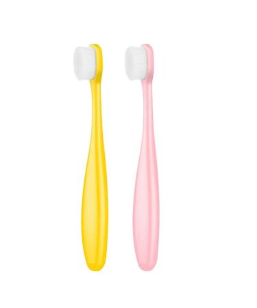ENERRGECKO 360 Toothbrush with Over 10 000 Soft Bristles for Effective Teeth Brushing for Children Kids Love Them - Yellow/Pink