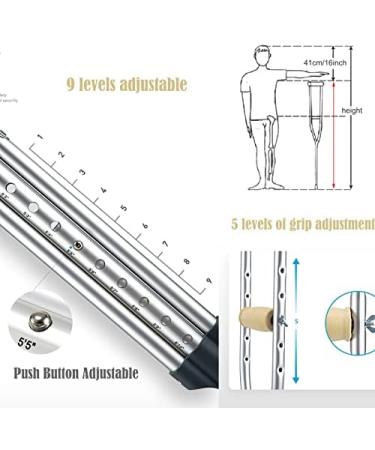 Aluminum Underarm Crutches(1 Pair 2 Units) Ergonomic Adjustable Walking Aids with TPR Handle Pad for Elderly Disabled and Physically Impaired (Size : Children(124-154cm)) powerfully Prosperous - Buy Online on GoSupps.com