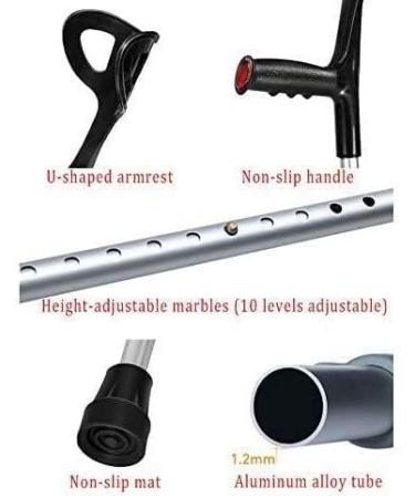 ATHUAHLR LRVTREC Forearm Crutches Adjustable Forearm Crutches - Handle Lightweight Cuff Crutch - Adjustable for Standard and Tall Adults - 12 Height Adjustable Stops Lightweight Arm Crutch - Buy Online on GoSupps.com