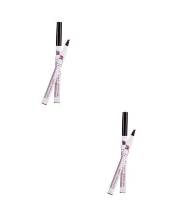 Angoily 2pcs Eyebrow Pen Women Eyebrow Pencil Liquid Eyebrow Pen Water Proof Eyebrow Powder Miss 1 count (Pack of 1) As Shownx2pcs