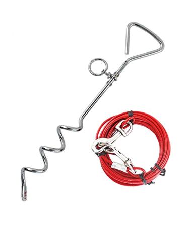 Taylor & Brown Heavy Duty Dog Tie Out Cable with Spiral Ground Stake Sturdy Puppy Pet Dog Stake and Dog Leash for Outdoor Yard or Camping (10ft (3m)) - Buy Online on GoSupps.com