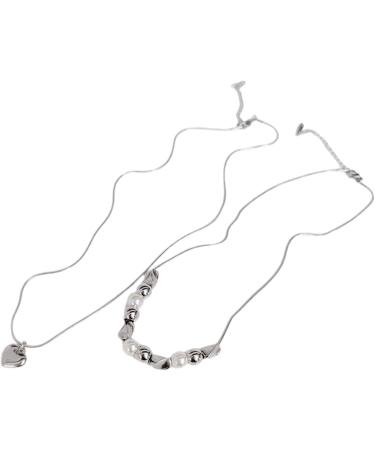 Oralgo's Lucky Pearl Necklace | Multi-Layered Heart Pearls Choker | Titanium Steel Party & Wedding Gift - Buy Online on GoSupps.com