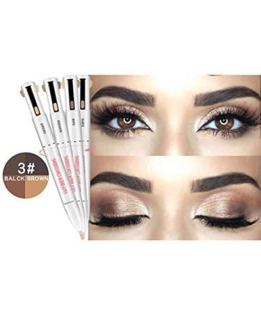 4-In-1 Brow Contour & Highlight Pen 4 In 1 Brow Contour And Highlighter Pen Waterproof Rotating Eyebrow Pencil Eye Makeup Long Lasting (02# Medium) - Buy Online on GoSupps.com