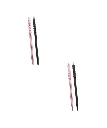 FRCOLOR 4 Pcs Embroidery Pen Hand Tools Makeup Eyebrow Pen Embroidered Pen Double Sided Eyebrow 1 count (Pack of 1) Black Pinkx2pcs