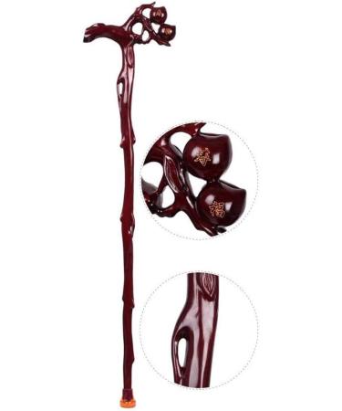 Crutch Wooden Engravable Peach Head Handle Walking Stick Pear Wood Cane High-End Suitable Gift for The Elderly crutch-11.19 Ideal for Men or Women with Act Decorate Lucky Star - Buy Online on GoSupps.com