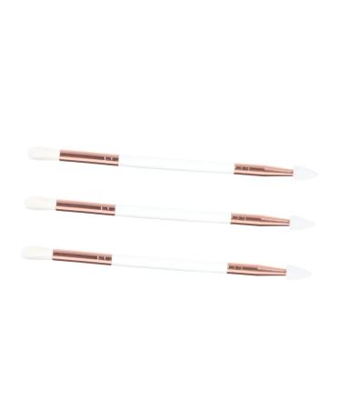 Housoutil 3pcs Eye Shadow Brush Cosmetology Kit Dual- Headed Eyeshadow Brush Silicone Head Eyeshadow Brush Mix