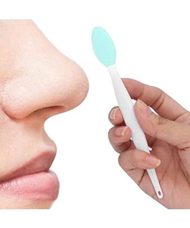 Silicone Nose & Lip Cleansing Brush - Double Sided Facial Exfoliator for Blackhead Removal & Moisturizing - Green - Buy Online on GoSupps.com