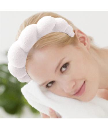 2Pcs Spa Headband for Women - White Terry Towel Cloth Fabric Hair Band for Makeup, Skincare, and Shower - Facial Padded Hair Accessory - Buy Online on GoSupps.com