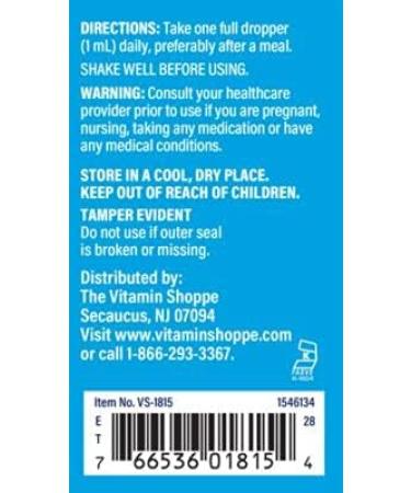 Vitamin Shoppe Liquid Vitamin B12 with Folic Acid - Raspberry Flavor | Energy Support & Folic Acid | 4 Fl Oz Bottle - Buy Online on GoSupps.com
