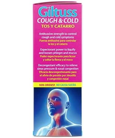 Giltuss Cough and Cold Syrup Maximum Strength Cherry Flavor - 4 Fl Oz Bottle - Buy Online on GoSupps.com