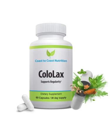 ColoLax Gentle Constipation Relief for Adults - Stool Softener & Colon Cleanse - Support for Regularity Relief from Gas & Bloating and Digestive Health - Bowel Movement Supplements - 60 Capsules