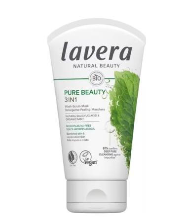 Laverana Co KG lavera Pure Beauty 3in1 purification peeling mask pore deep cleansing against impurities reduces blackheads vegan natural cosmetics